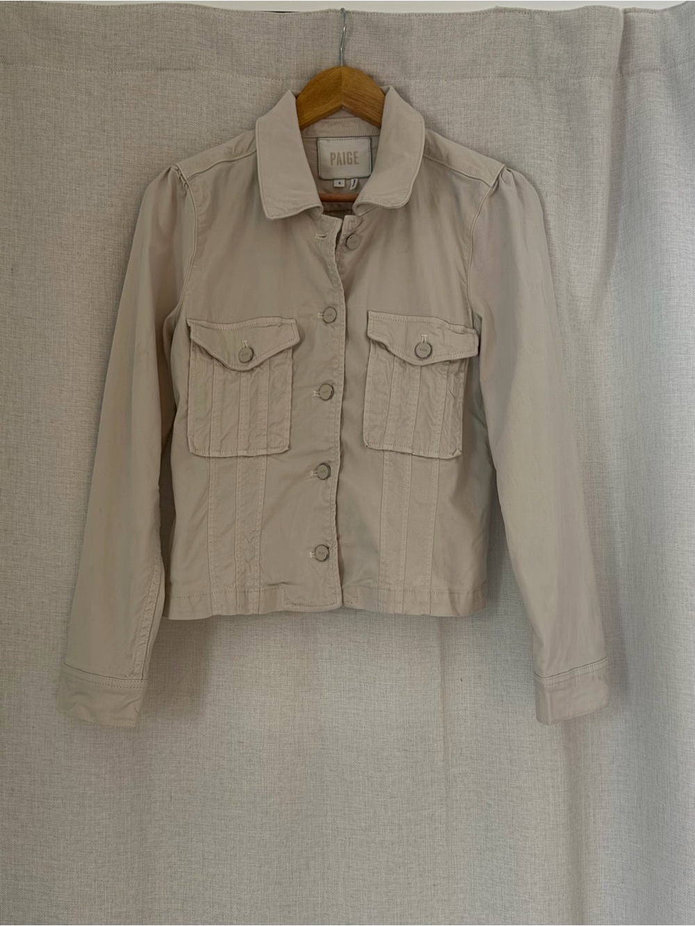 Paige Women's Cream Khaki Button-Front Utility Jacket